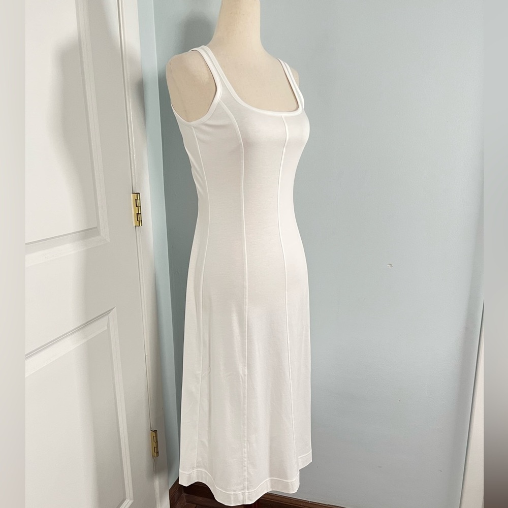 EVERLANE white Luxe Cotton Seamed
Tank Pullover Midi Dress size XXS NWT - Picture 7 of 11